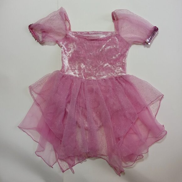 Kloz for Kids Pink Velour Fairy Princess Tutu Dress Size 5 Sequin Sparkle - Picture 9 of 13
